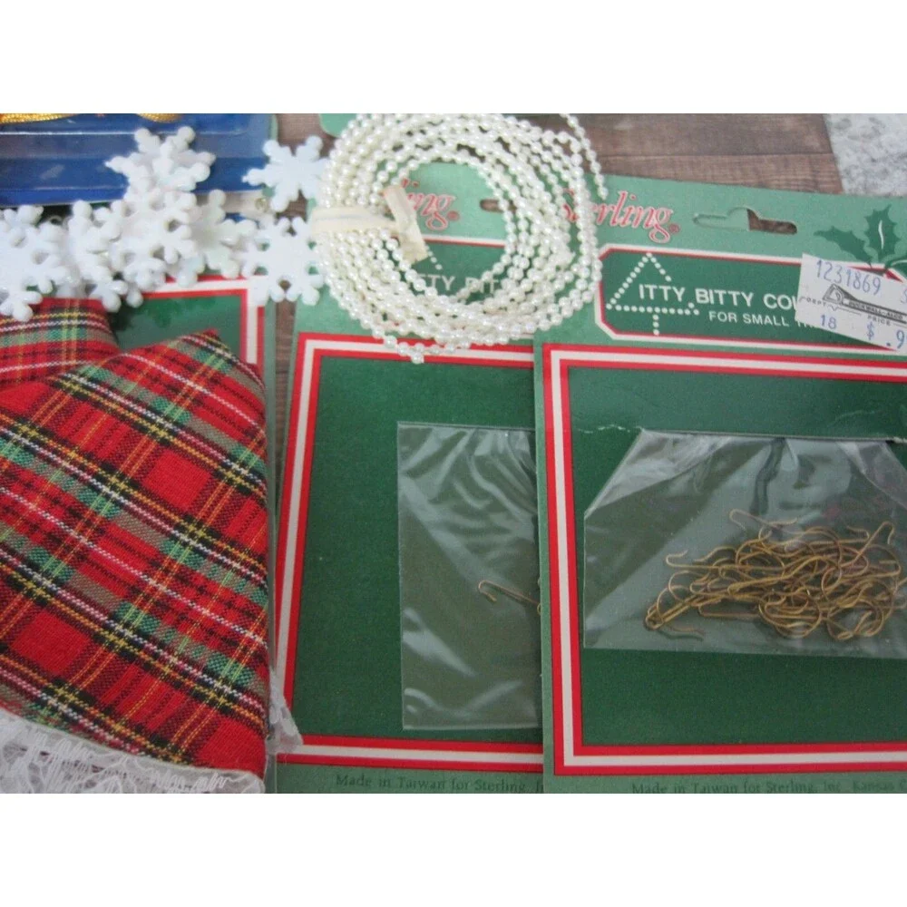 Huge Lot Sterling Itty Bitty Ornaments Tree Toppers Garland Mini Christmas Tree